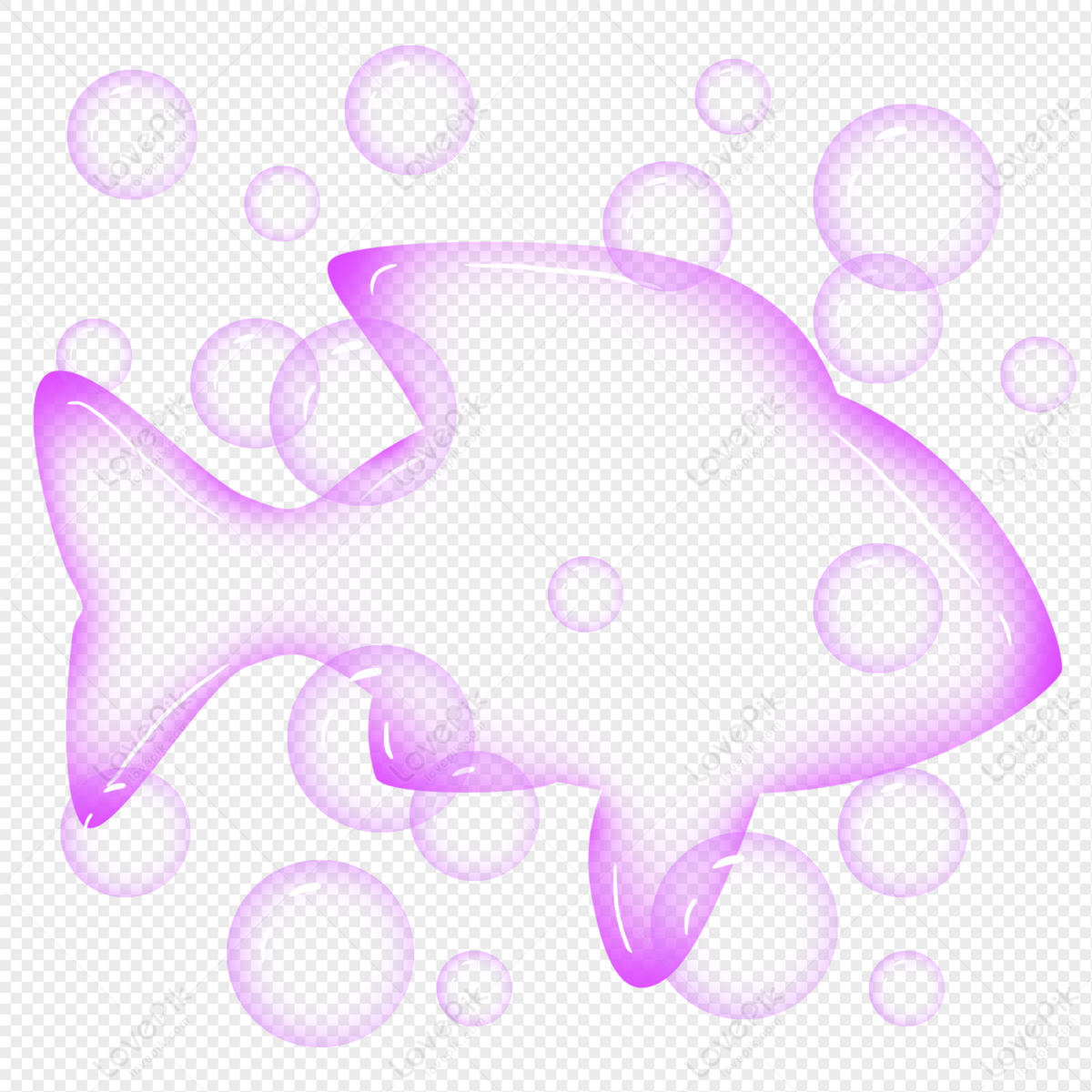 Commercial Flat Cartoon Fashion Purple Fish Transparent Bubble PNG  Transparent Image And Clipart Image For Free Download - Lovepik | 401355957