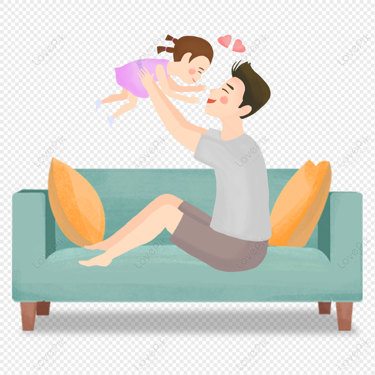 Dad Raises The Baby PNG Transparent Image And Clipart Image For Free  Download - Lovepik | 401356787