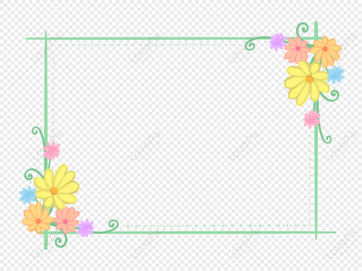 Fresh Summer Plant Flowers Border PNG Transparent Background And ...
