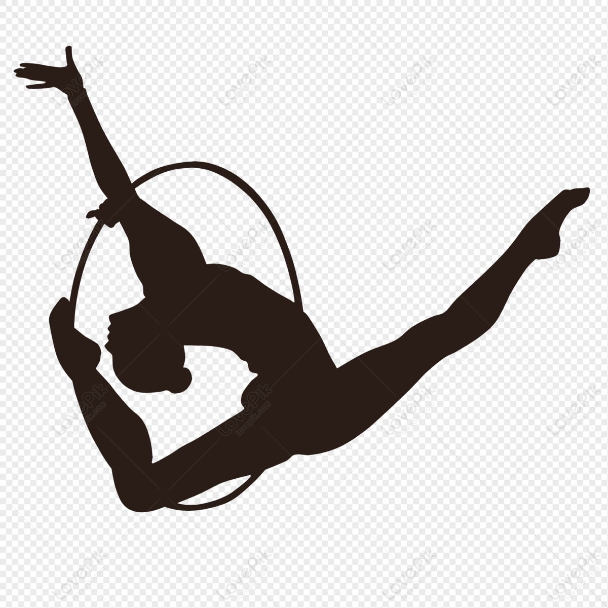 Set of easy gymnastic poses silhouette Royalty Free Vector