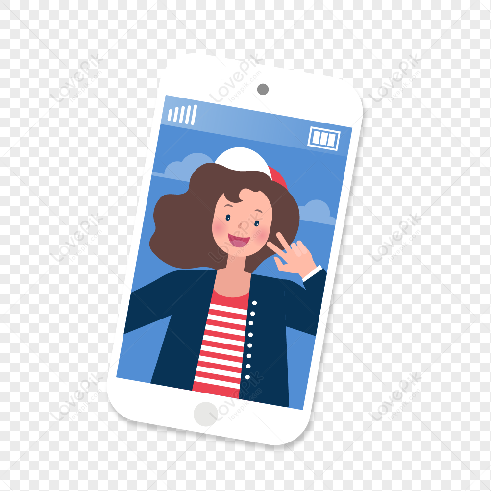 Mobile Phone Selfie Vector Flat Material PNG Transparent Background And  Clipart Image For Free Download - Lovepik | 401353520