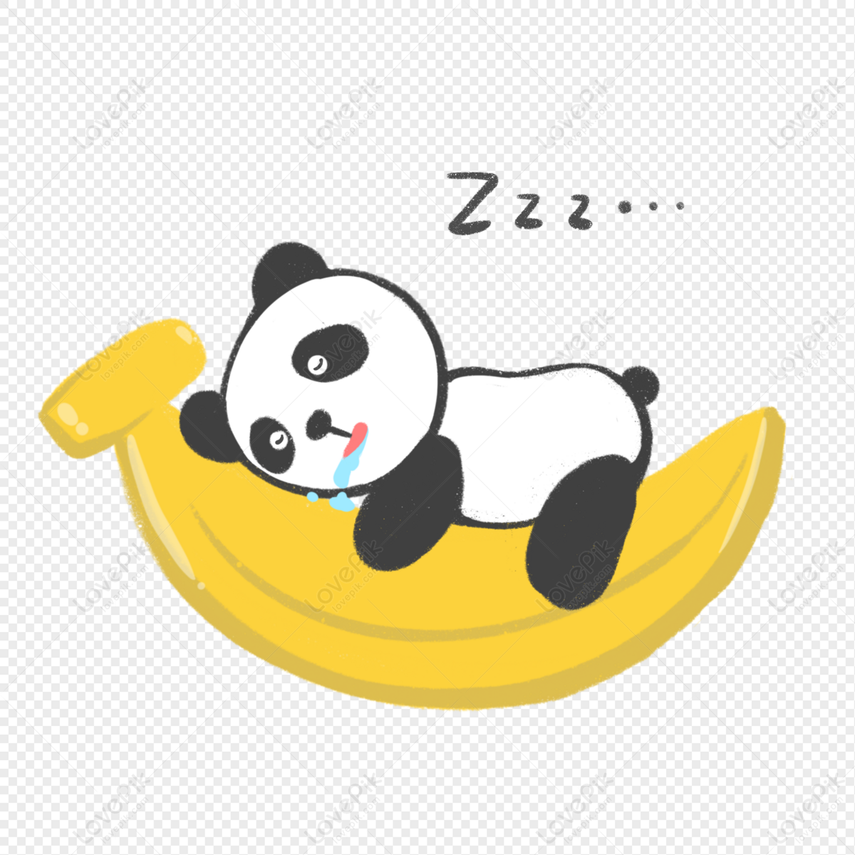 Panda Durmiendo En Una Banana PNG Imágenes Gratis - Lovepik