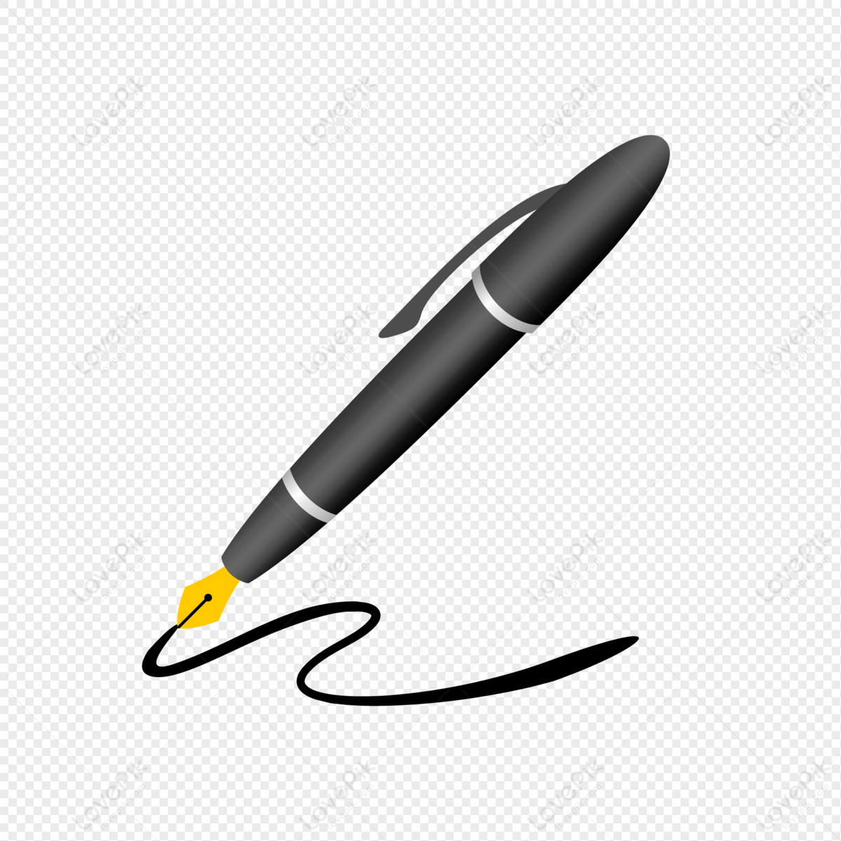 Pen Writing A Line Vector - Writing Logo Png - Free Transparent PNG Clipart  Images Download