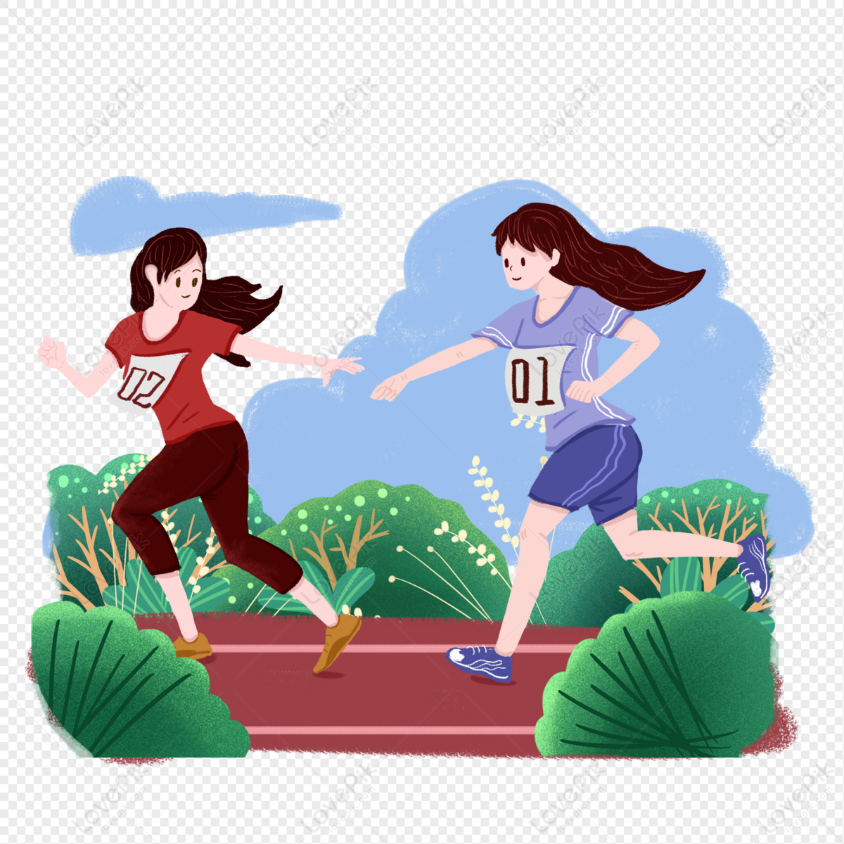 Relay Racing Illustration PNG Free Download And Clipart Image For Free  Download - Lovepik | 401368783