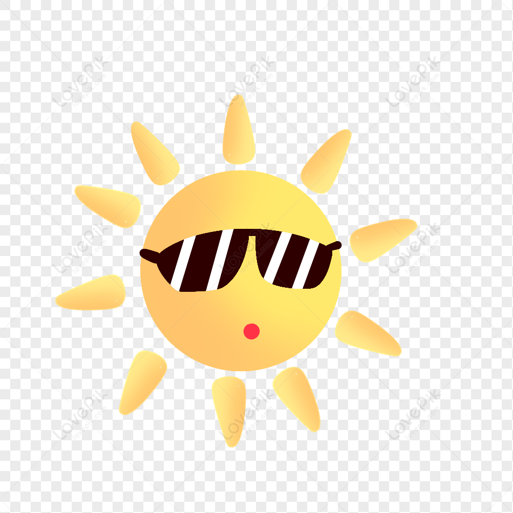 Character sun in sunglasses and happy smile Vector Image