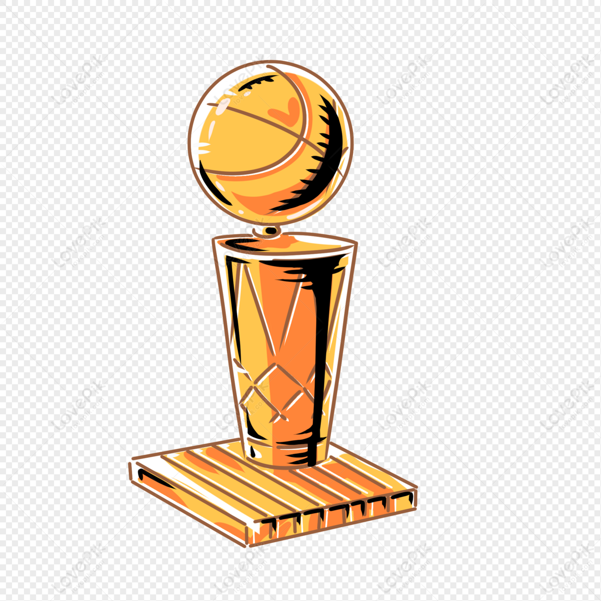 Gold Trophy With Color Line Drawn Icon Vector, A Lineal Icon Depicting Nba  Trophy On White Background, Vector Illustration By Flat Icon And Dribbble,  Behance Hd PNG and Vector with Transparent Background