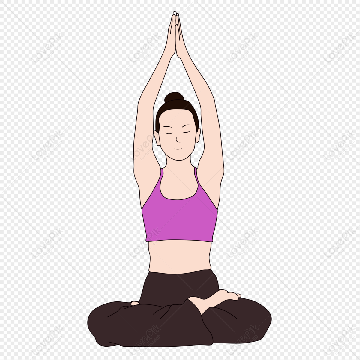 Woman silhouette in triangle yoga pose Royalty Free Vector