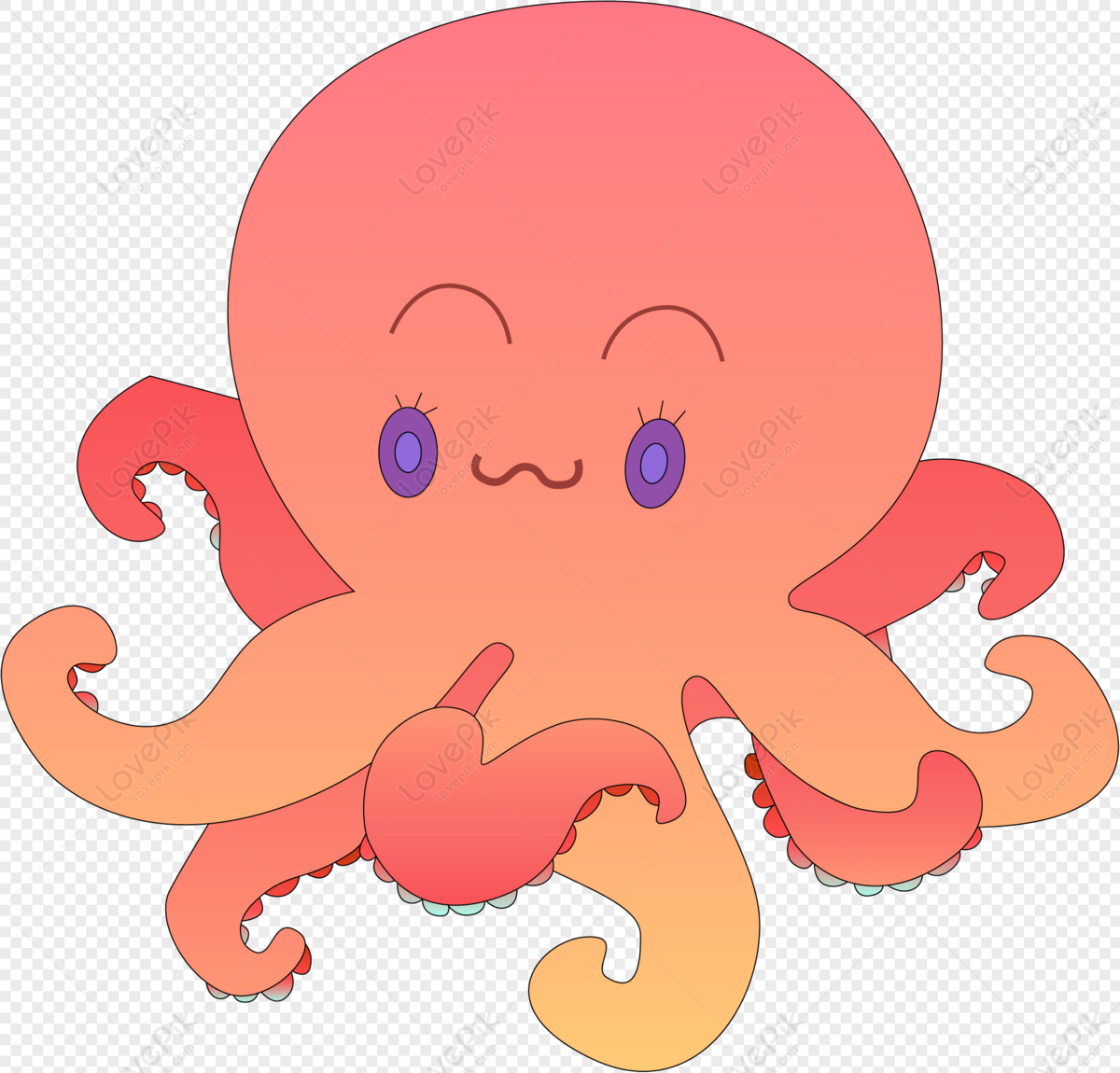 Big Head Q Cute Octopus Illustration PNG Free Download And Clipart Image  For Free Download - Lovepik | 401383383