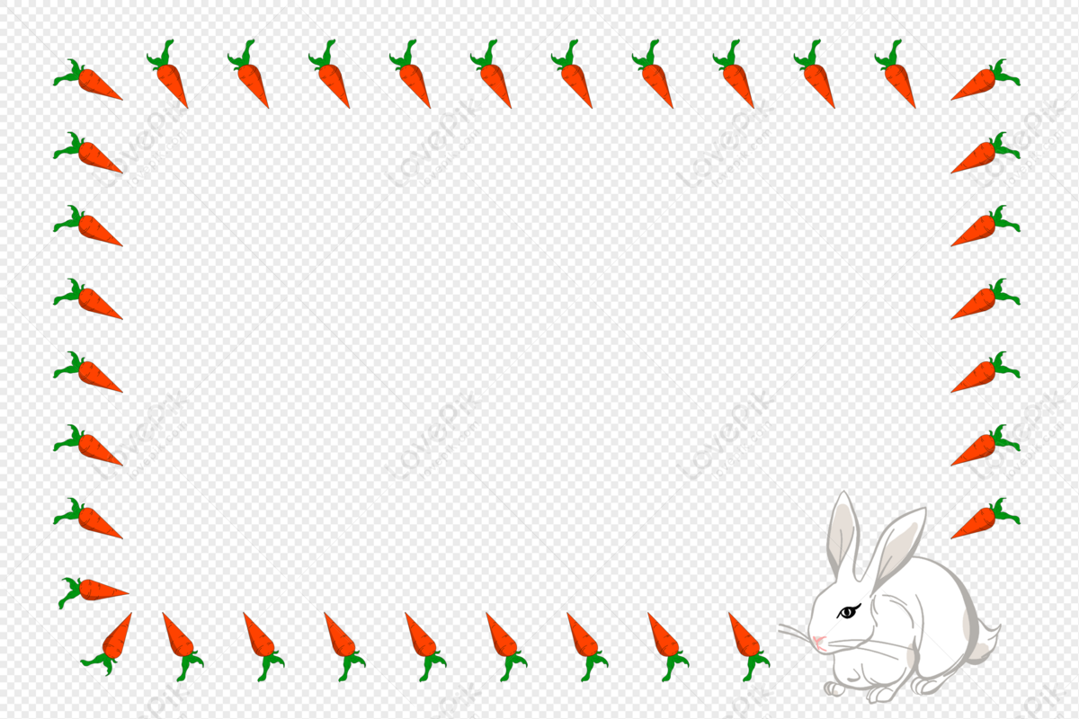 Carrot Rabbit Border PNG Free Download And Clipart Image For Free Download  - Lovepik | 401376063