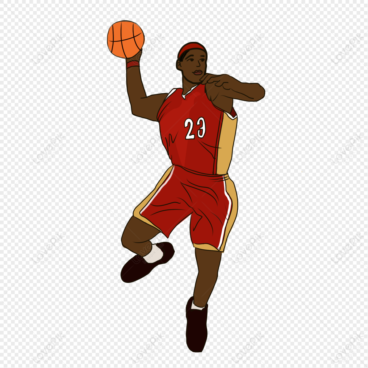 Caricatura de jogador de basquete