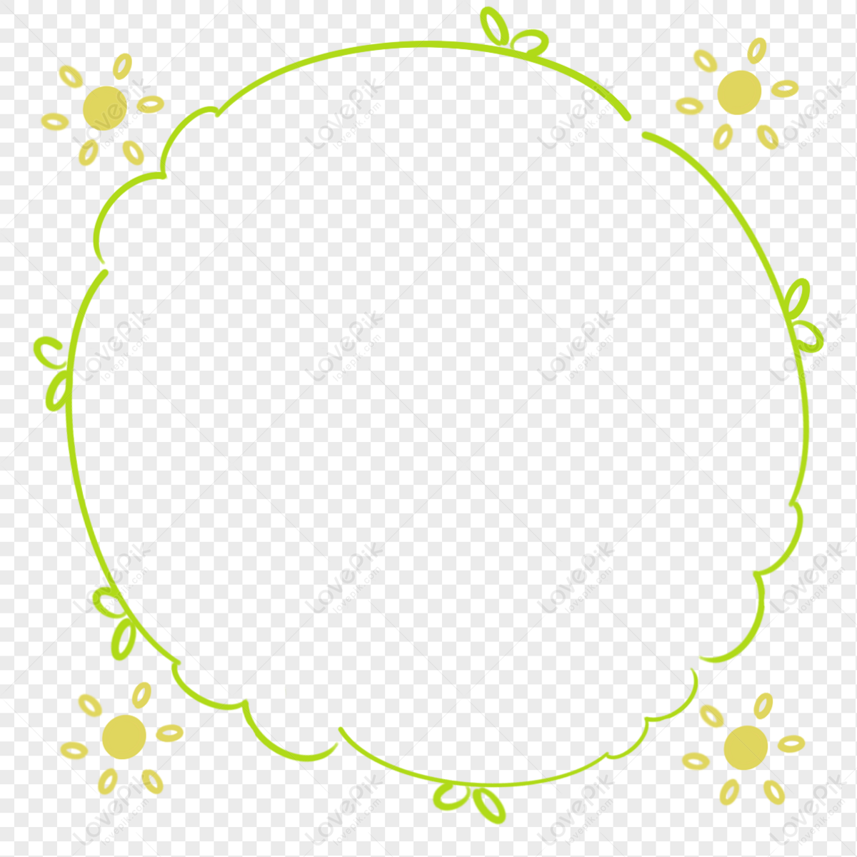 Cartoon Little Sun Decorative Leaves Border PNG Image Free Download And ...