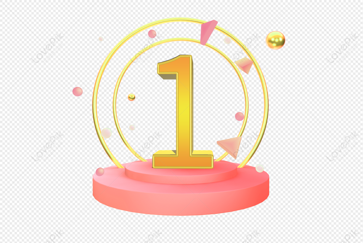 Countdown Number 1, Number Vector, Golden Pink, Golden Number PNG ...