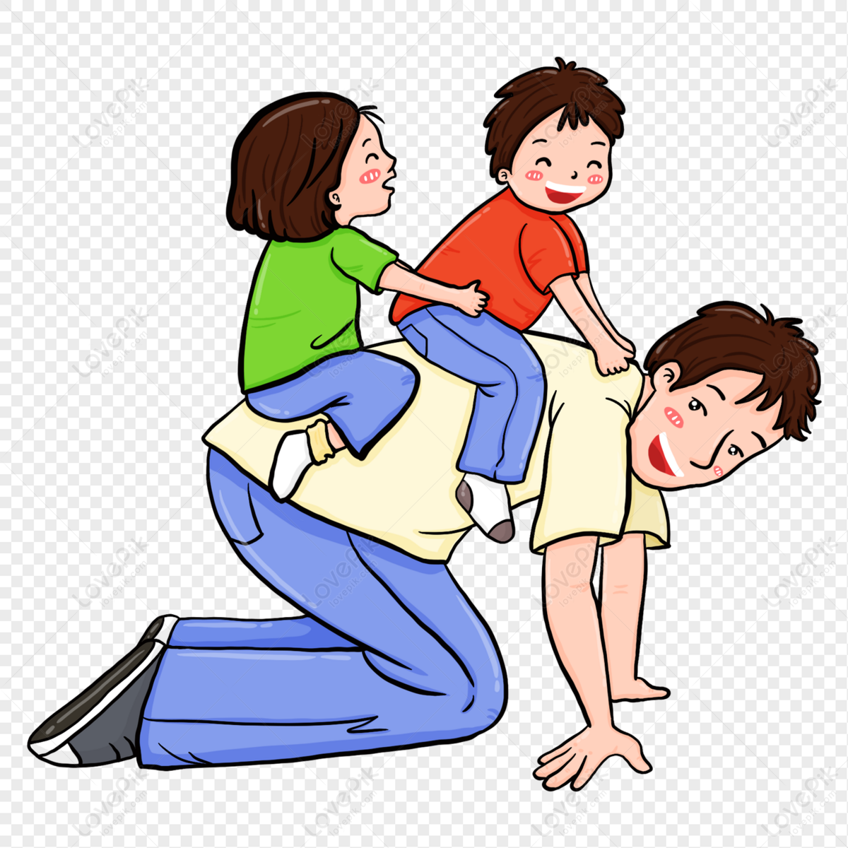 Cute Children Playing With Father PNG Image And Clipart Image For Free  Download - Lovepik | 401380698