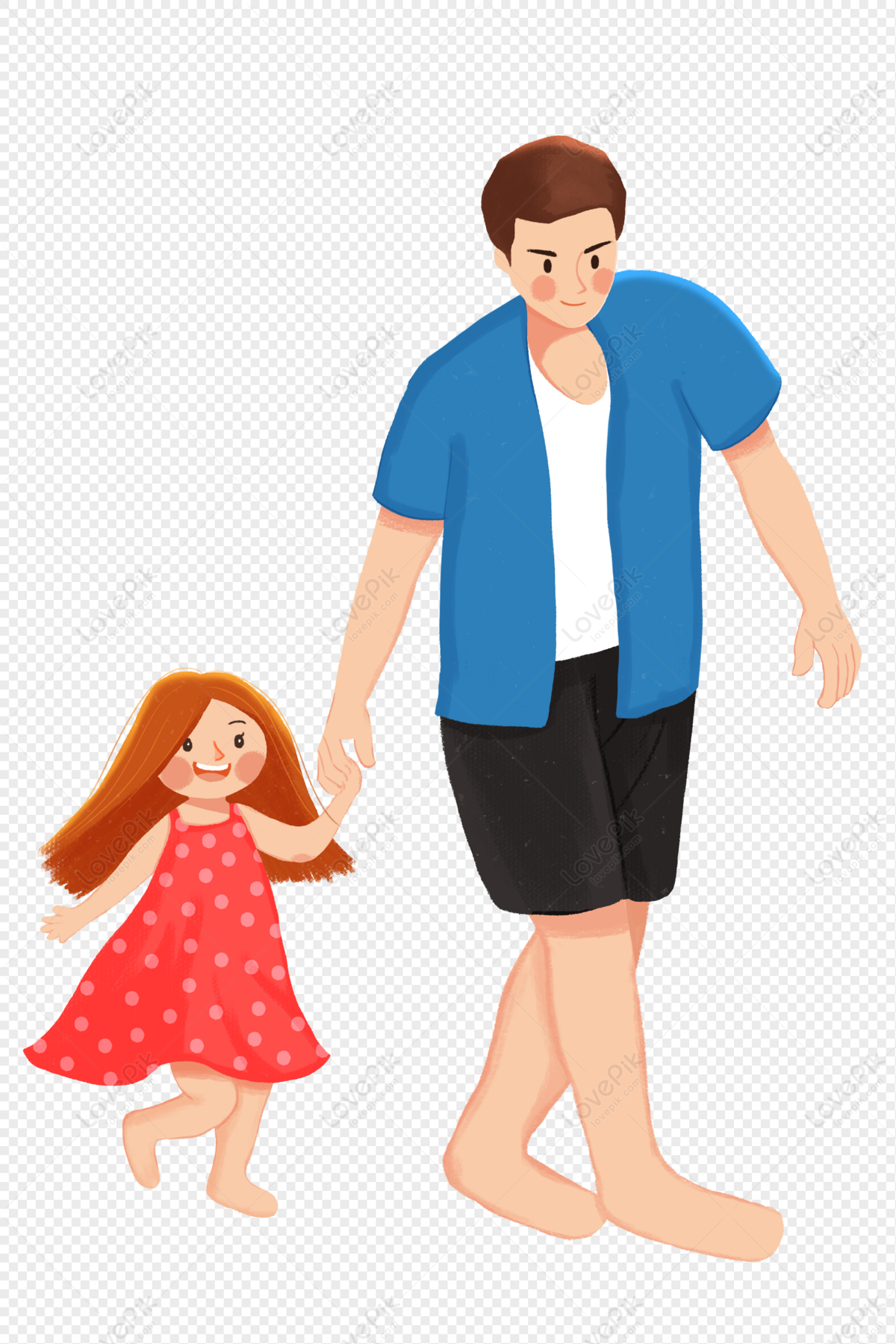 Dad Is Holding Her Daughters Hand PNG Picture And Clipart Image For Free  Download - Lovepik | 401394245
