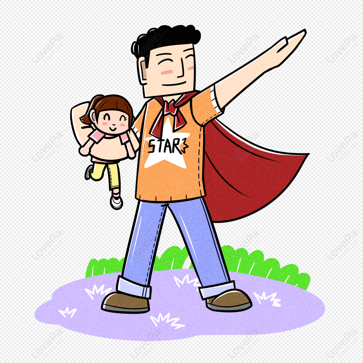 Fathers Day Dad Becomes Superman And Daughter Playing PNG Image And Clipart  Image For Free Download - Lovepik | 401398758