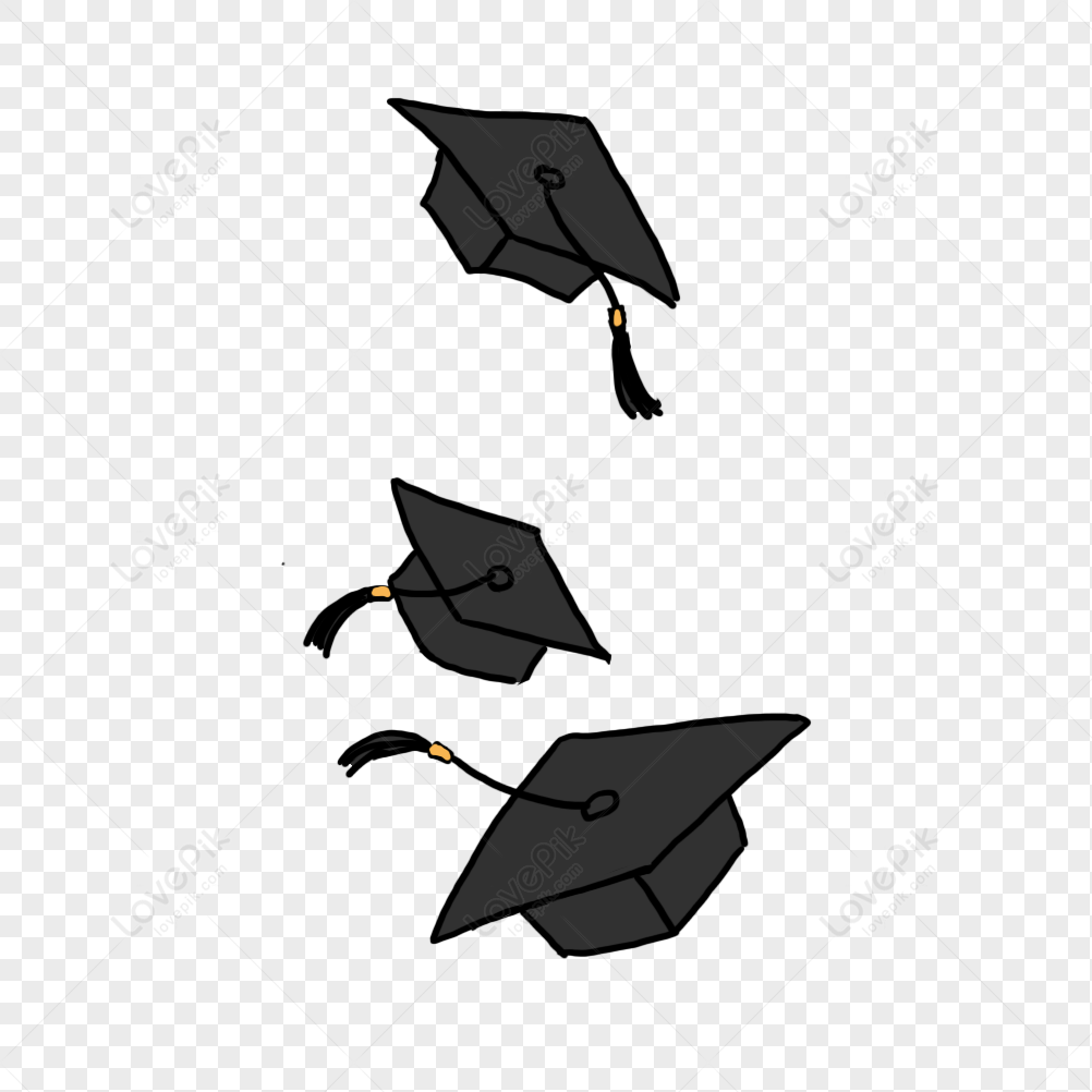 flying graduation hats clip art