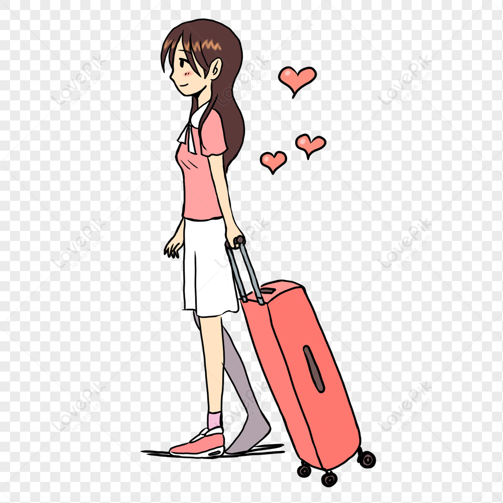 Girl Carrying Luggage PNG Free Download And Clipart Image For Free Download  - Lovepik | 401395213
