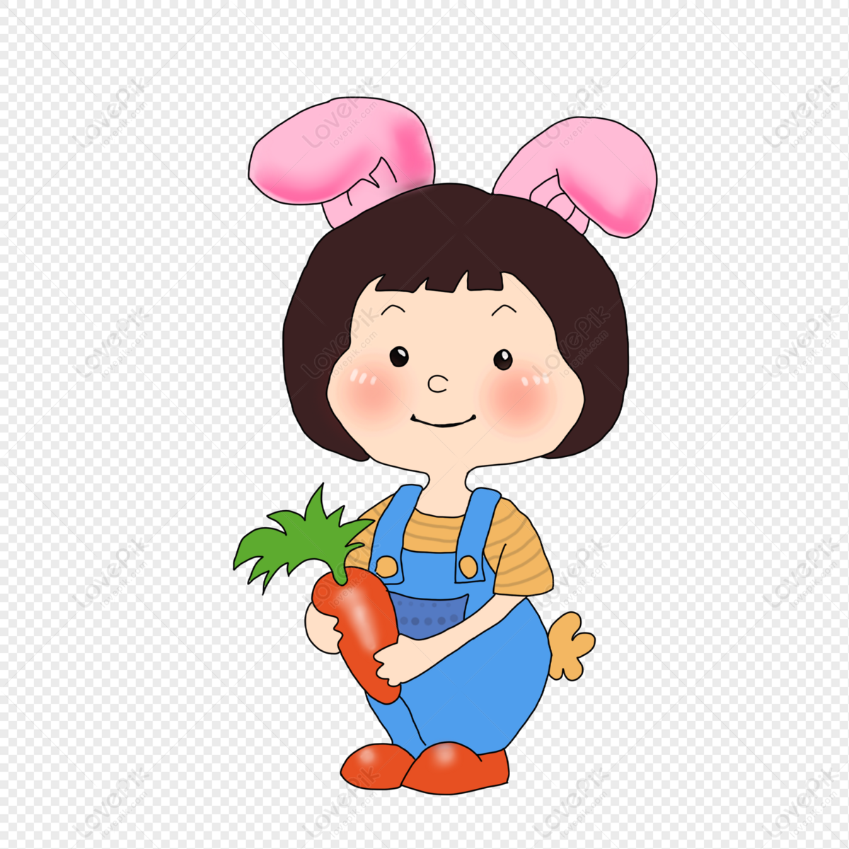 Girl Plays The Bunny Free PNG And Clipart Image For Free Download - Lovepik  | 401384179