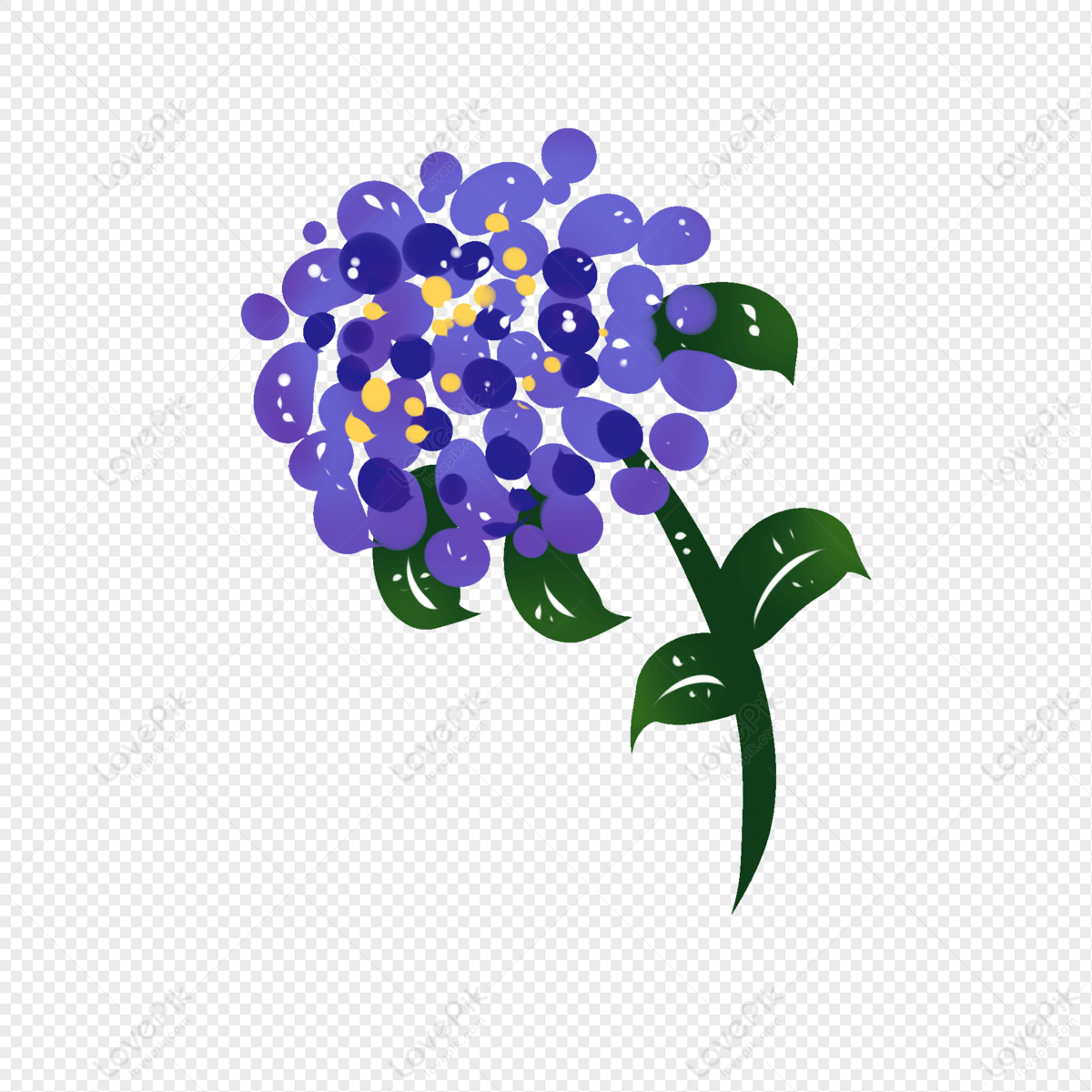 Elemento De Hortensia Púrpura Pintado A Mano PNG Imágenes Gratis - Lovepik