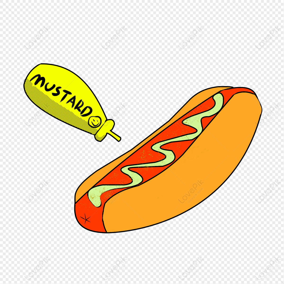 Hot Dog Hand Drawn Png Transparent Image And Clipart Image For Free  Download - Lovepik | 401387617