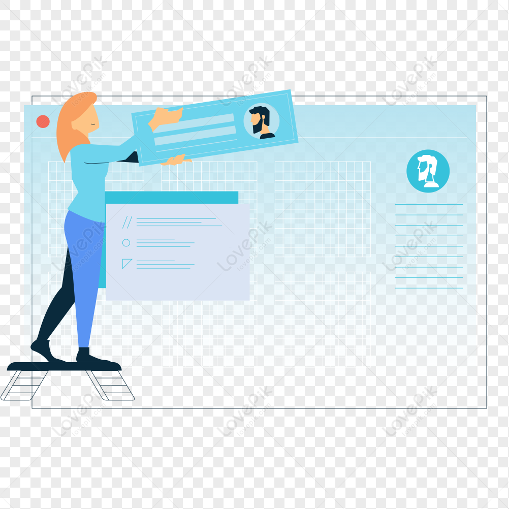 Information finishing icon free vector illustration material, icon woman, icon paper, icon man png transparent background