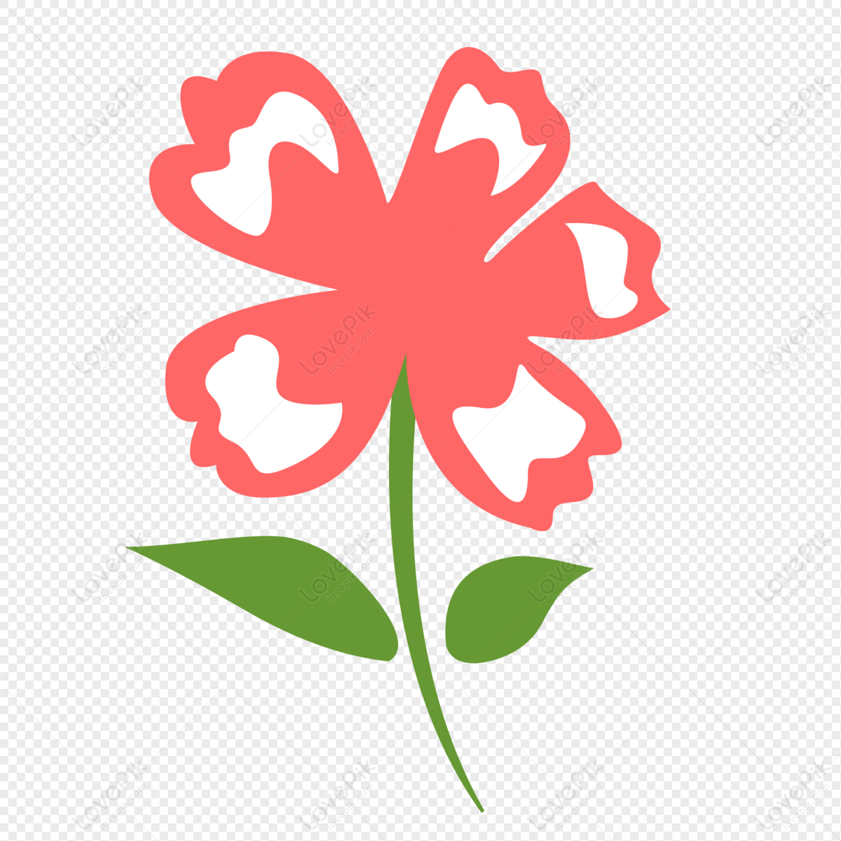 Pink Flower, Flat Flower, Art Flower, Flower White PNG White ...