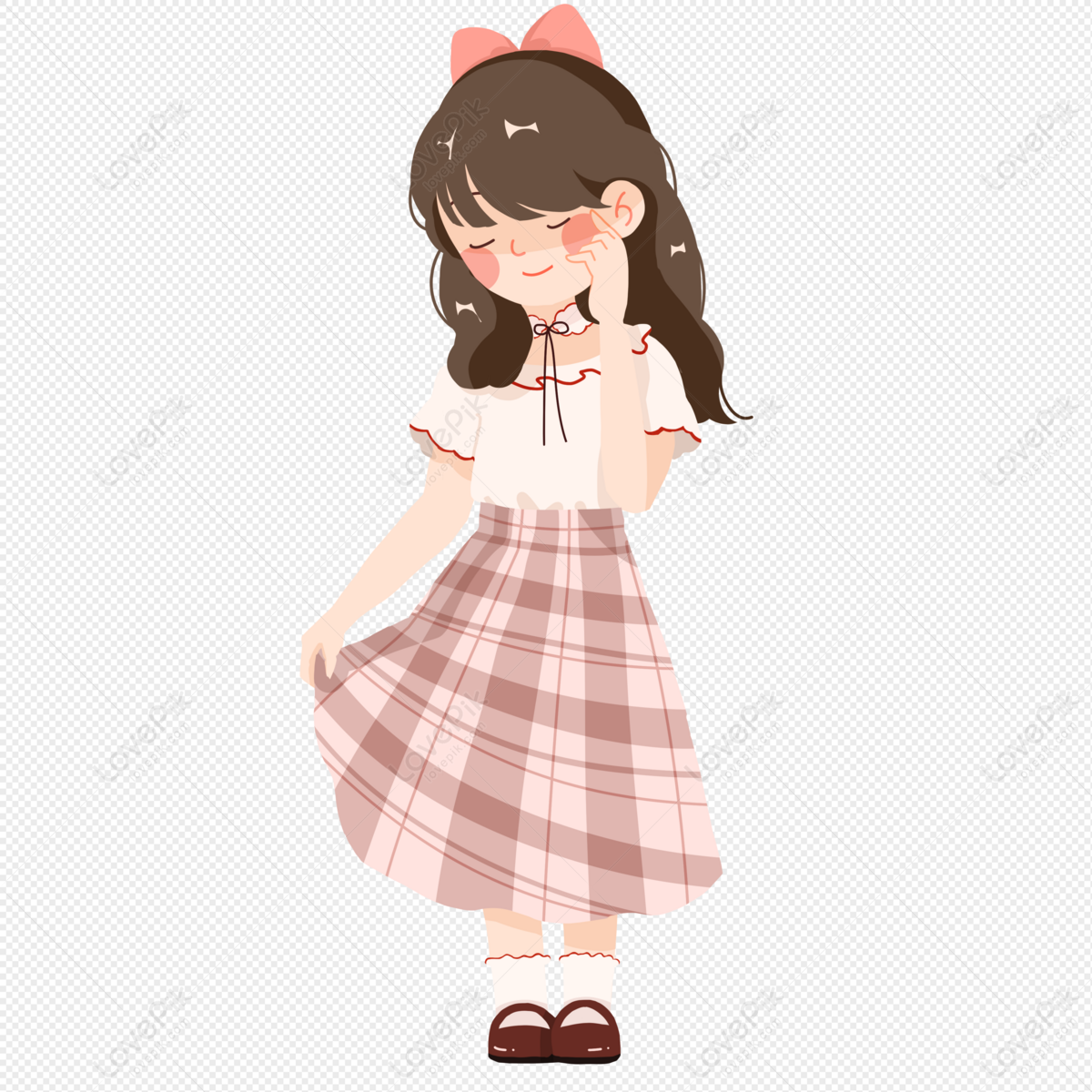 Shy Girl In Short Sleeve Dress PNG Transparent Image And Clipart Image For  Free Download - Lovepik | 401373447