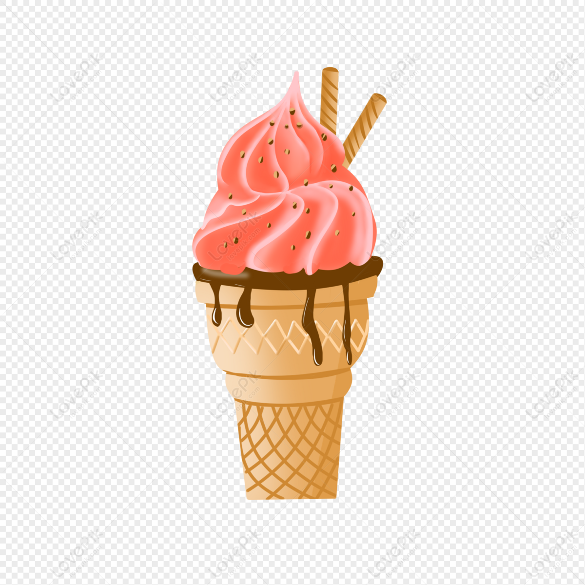 Ice Cream Dessert Realistic White Background Transparent, Ice Cream,  Dessert, Summer PNG Transparent Image and Clipart for Free Download