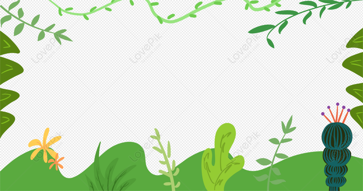 Summer plant small fresh border, cactus illustration, cactus plants, line painting free png