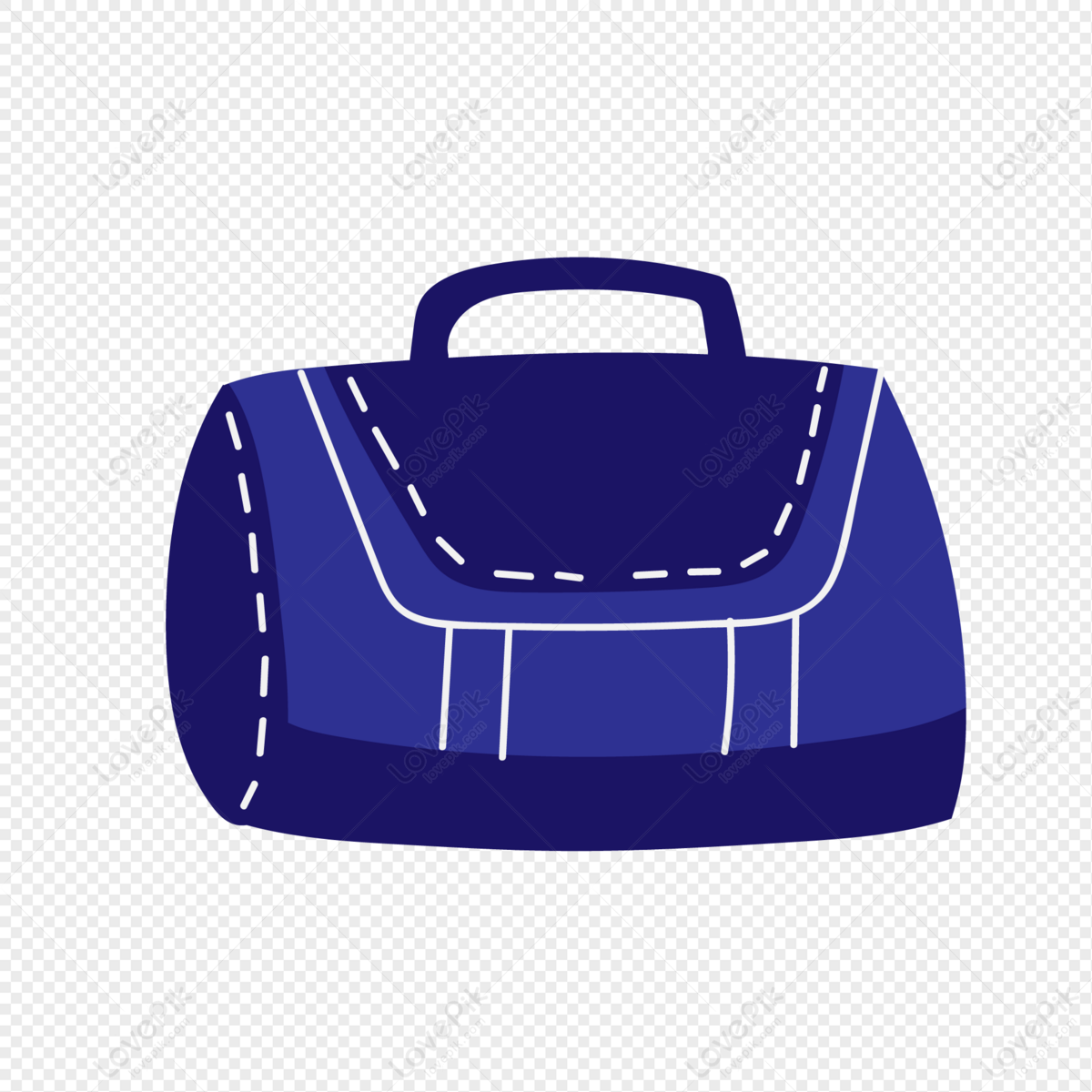 Travel bag, blue purple, dark purple, dark lines png transparent image