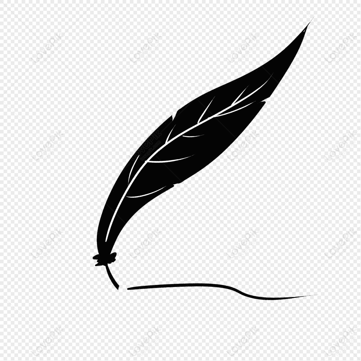 Black Feather PNG Images, Painting, Ink, Black PNG Transparent