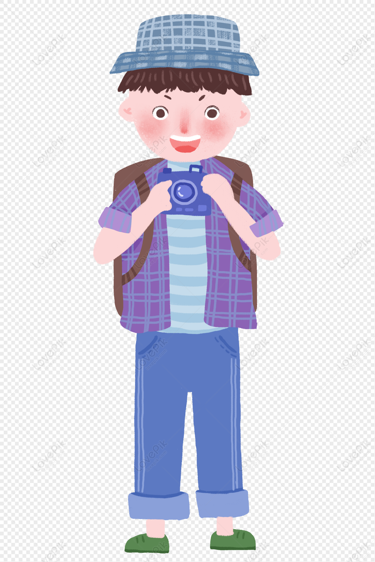 Boy on the National Day travel bag, national day, travel, lumberjack jacket png image