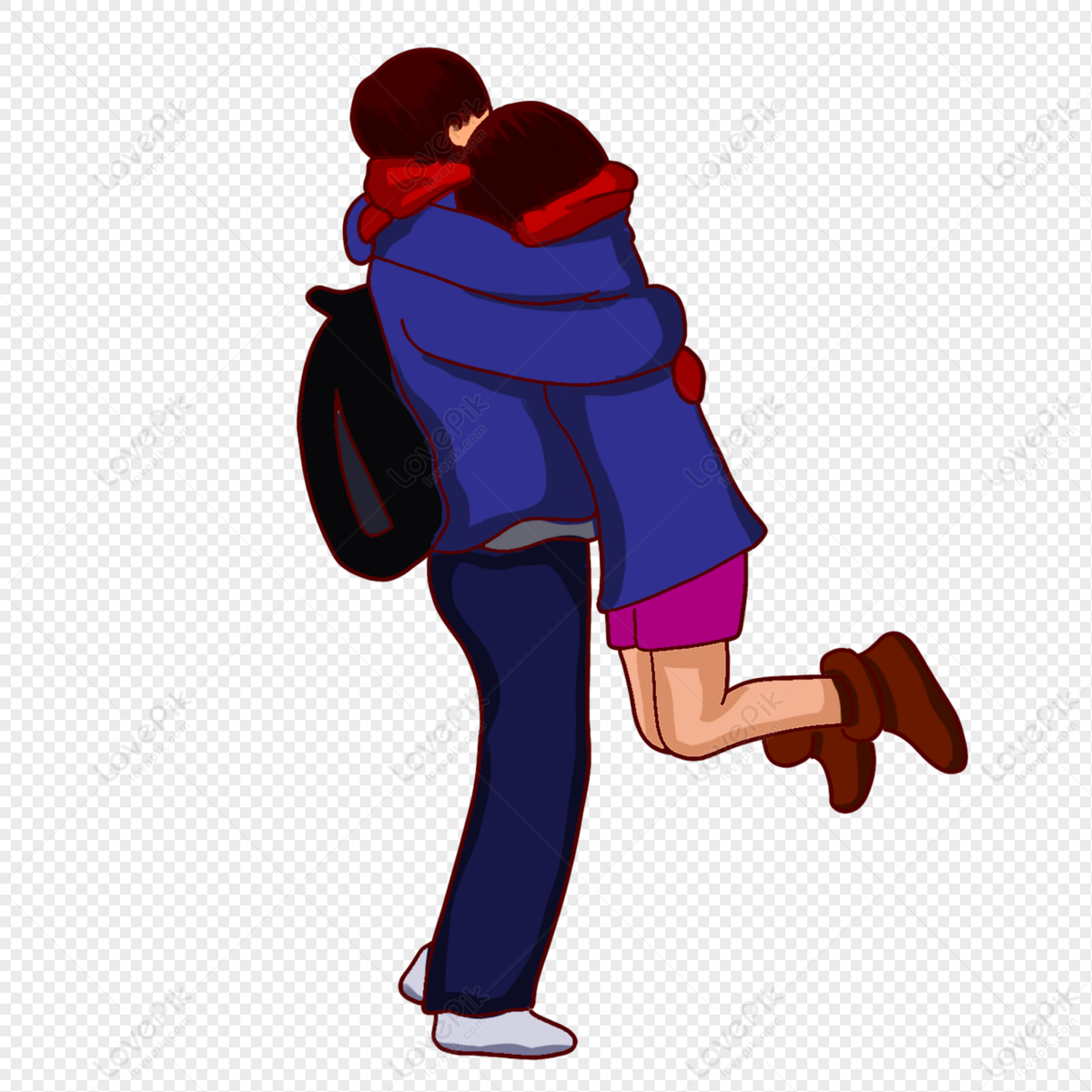 Cartoon Couple Wearing Men And Women Hugging PNG Free Download And Clipart  Image For Free Download - Lovepik | 401401073
