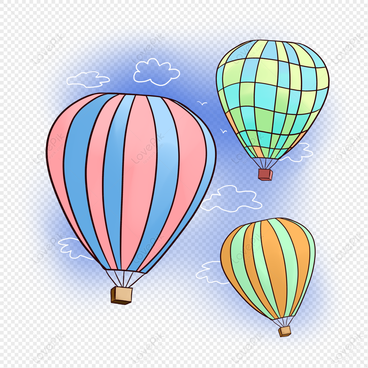 Cartoon Hot Air Balloon Flying In The Air PNG Picture And Clipart Image For  Free Download - Lovepik | 401404305