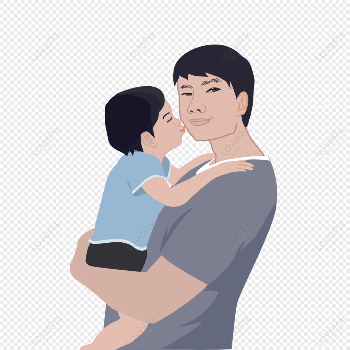 Child Kisses Daddy PNG Transparent And Clipart Image For Free Download ...