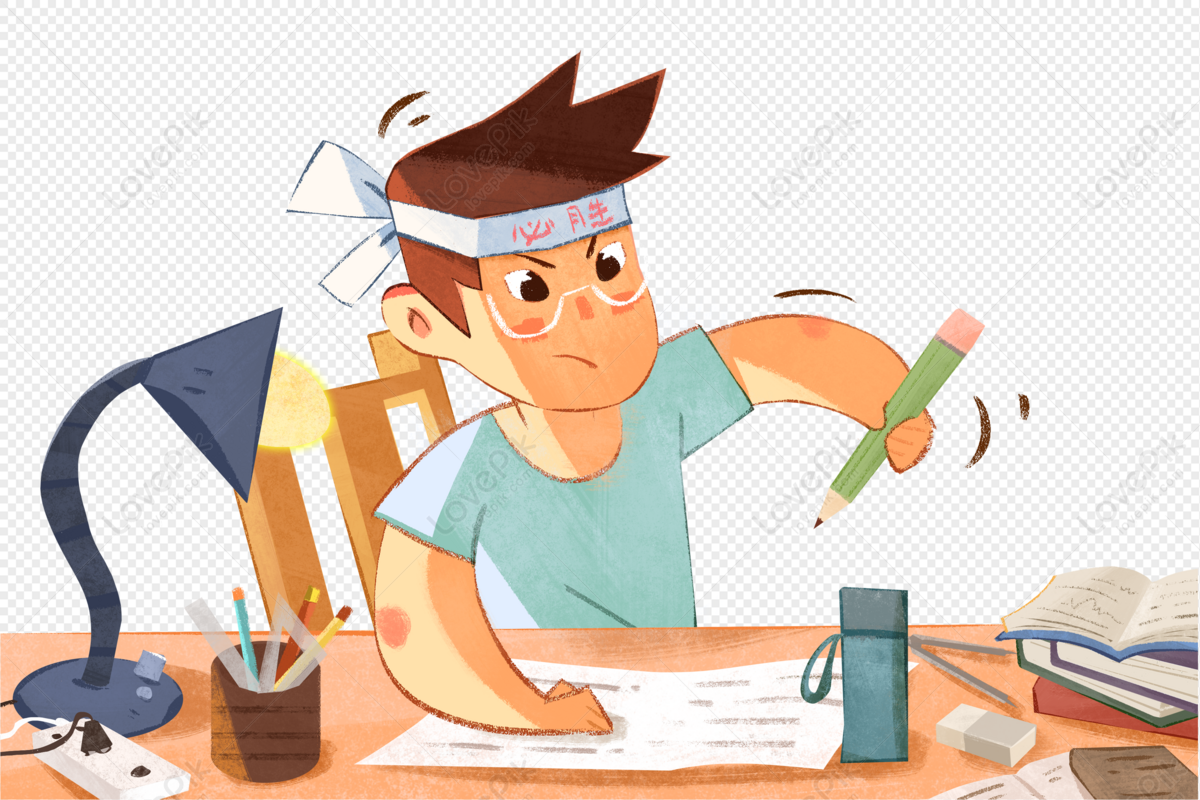 Child Struggling To Learn, Cartoon Desk, Boy Cartoon, Child Learning ...