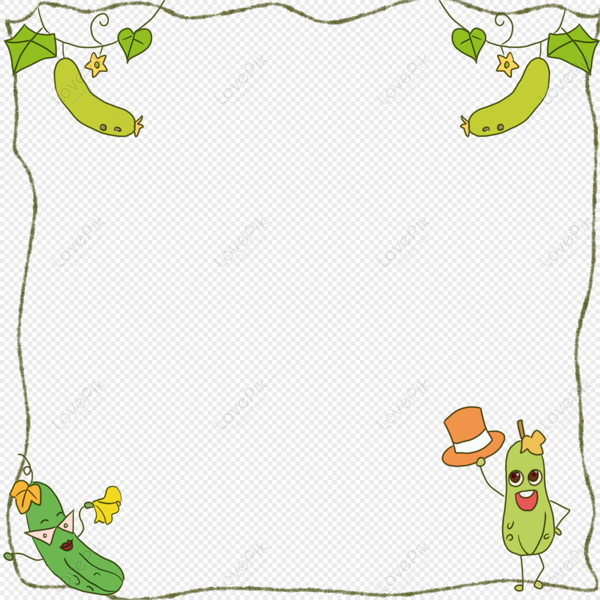 cucumber plant clipart borders