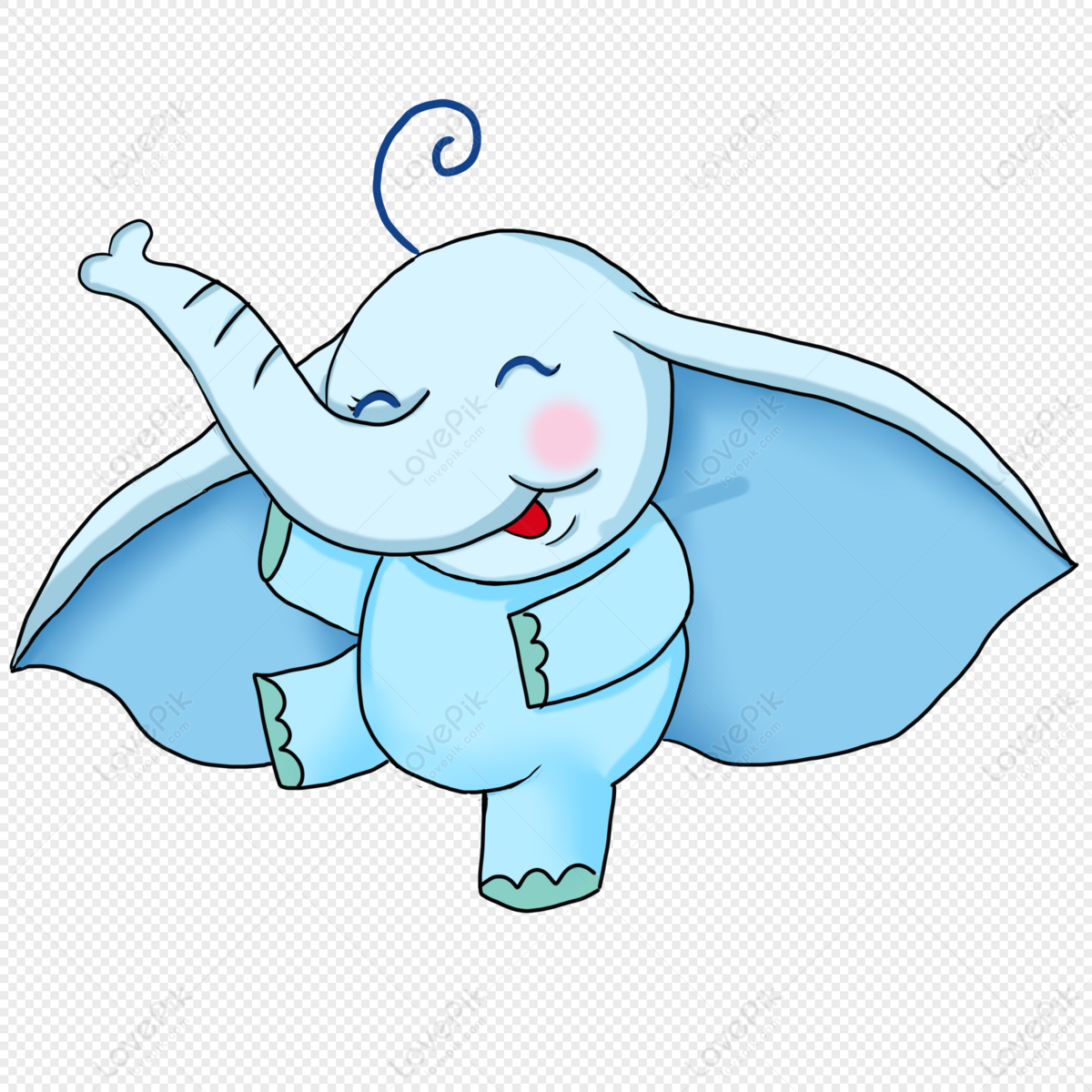 Happy elephant cartoon stock vector. Illustration of childhood - 49398584