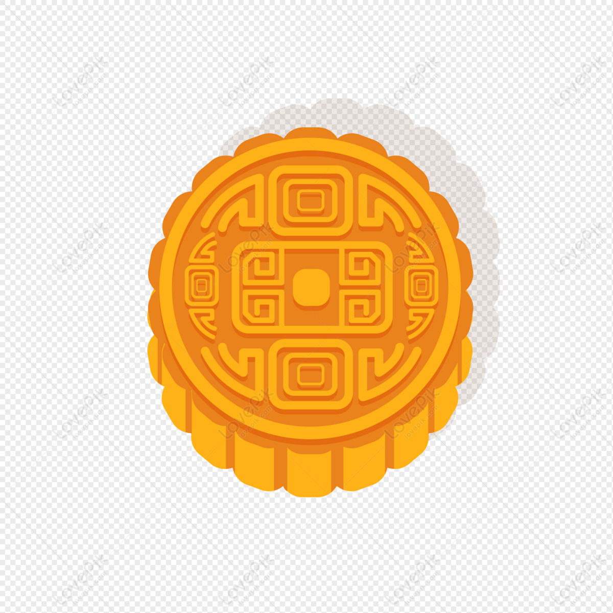 Flattening Mid-autumn Festival Eating Moon Cakes, Flat, Mid-Autumn ...