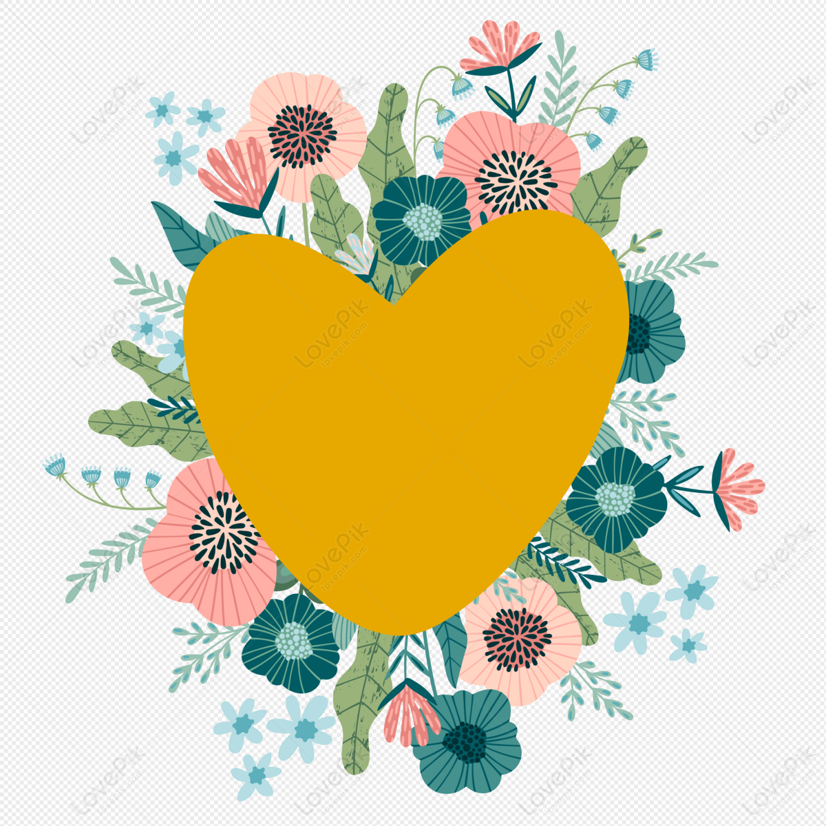 heart shaped flower clip art