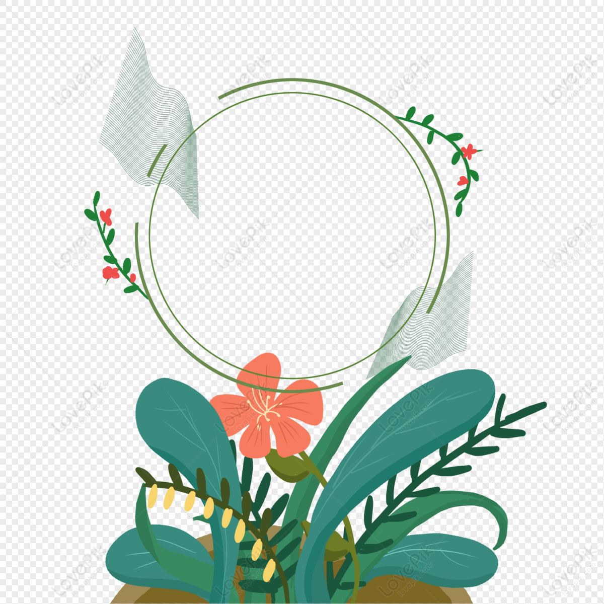 Flowers Green Border Dialog PNG Image Free Download And Clipart Image ...