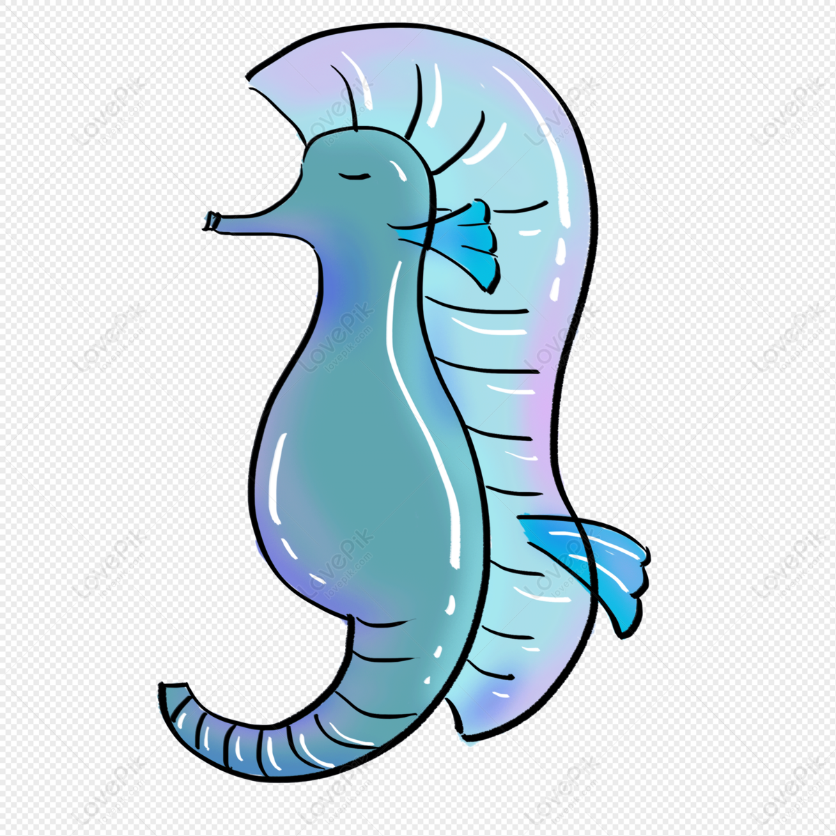 Hand Painted Cartoon Seahorse Png Free Material PNG Picture And Clipart  Image For Free Download - Lovepik | 401408305