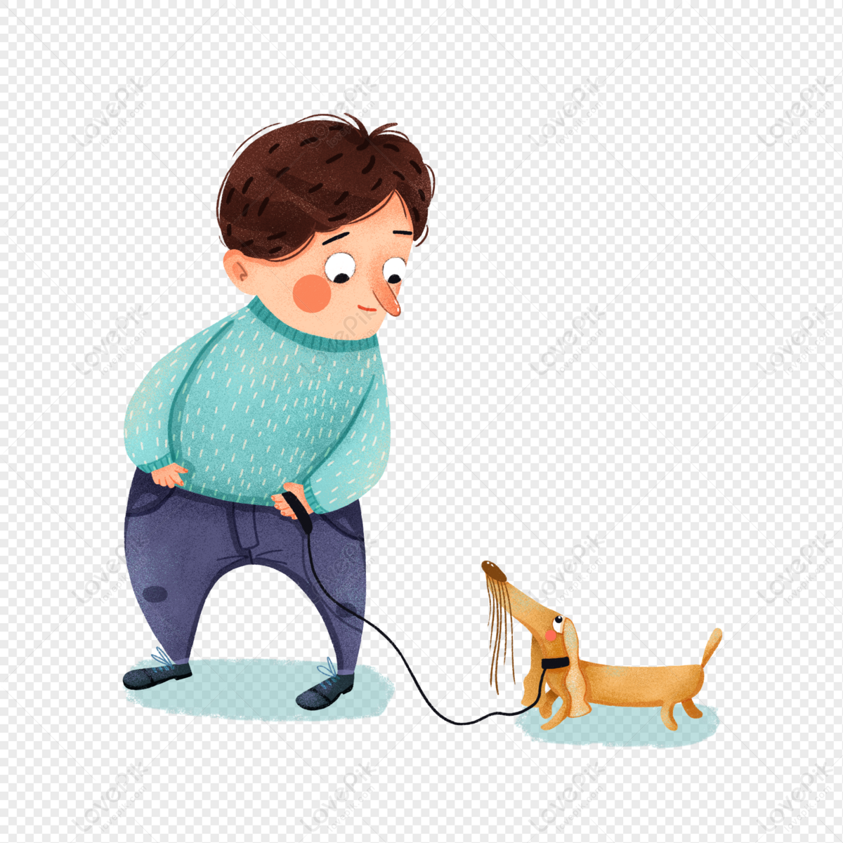 Little Boy Walking The Dog Png Transparent And Clipart Image For Free  Download - Lovepik | 401420366
