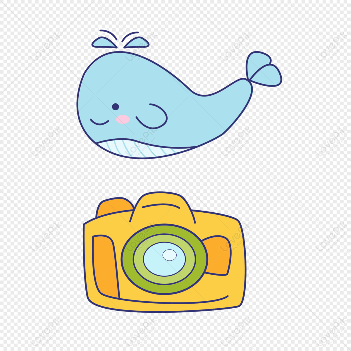 National Day Tourism Travel Camera Whale, camera vector, blue camera, vector whale png image