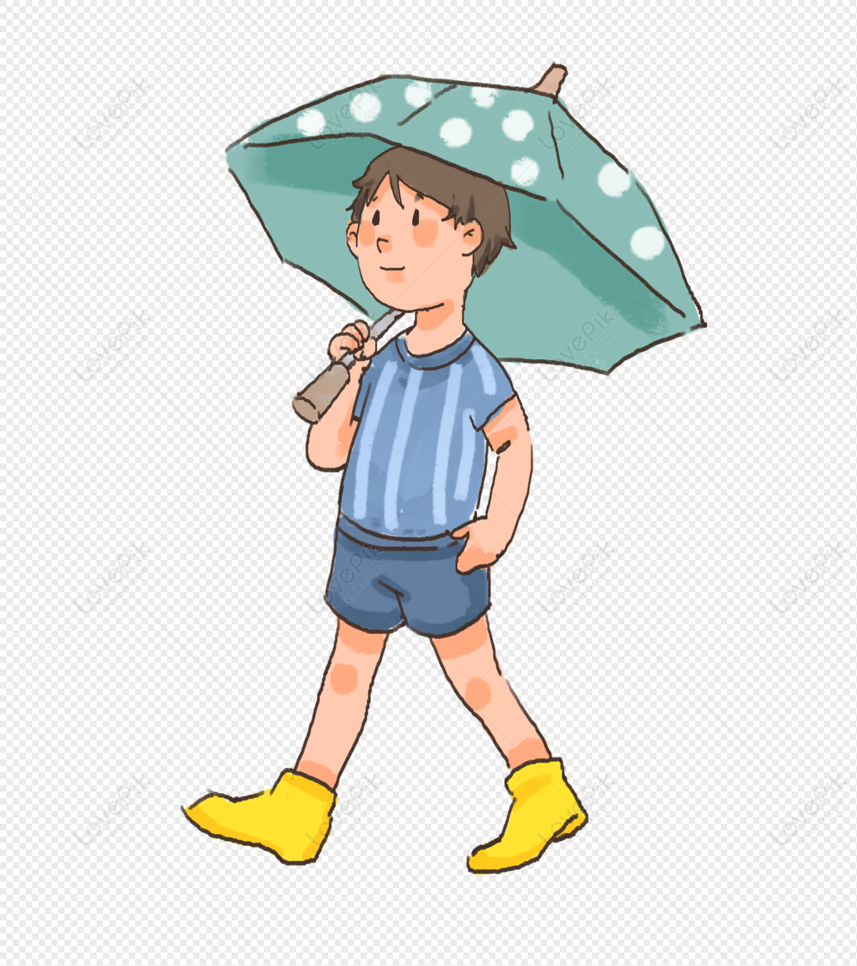 비오는 날에 걷는 사람들 Png 일러스트 무료 다운로드 - Lovepik
