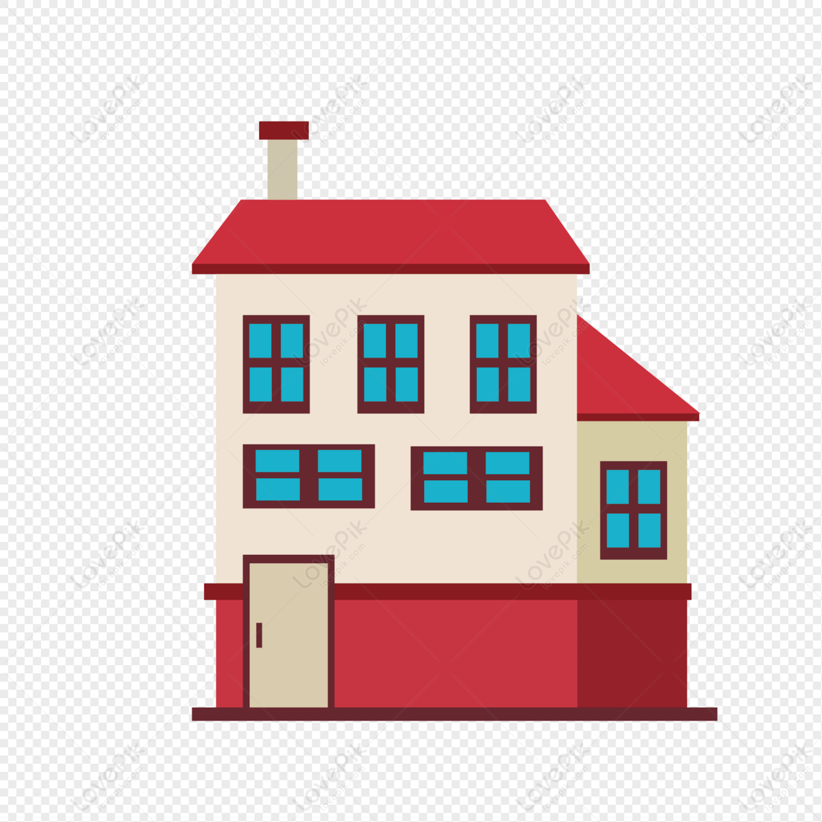 Red House, Light Red, Dark Red, House Light PNG White Transparent And ...