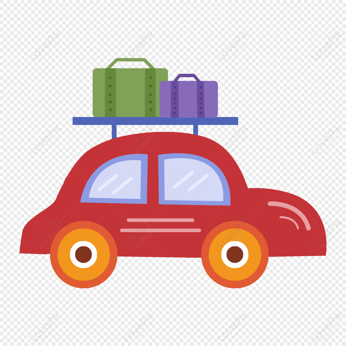 Self-driving travel car luggage, self-driving, color cars, luggage car png hd transparent image