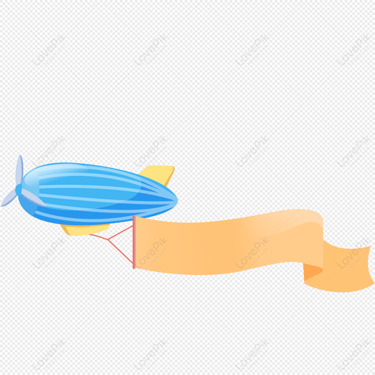 Blue Airship Banner Airship Floating Ribbons Streamers Png Transparent Background And Clipart