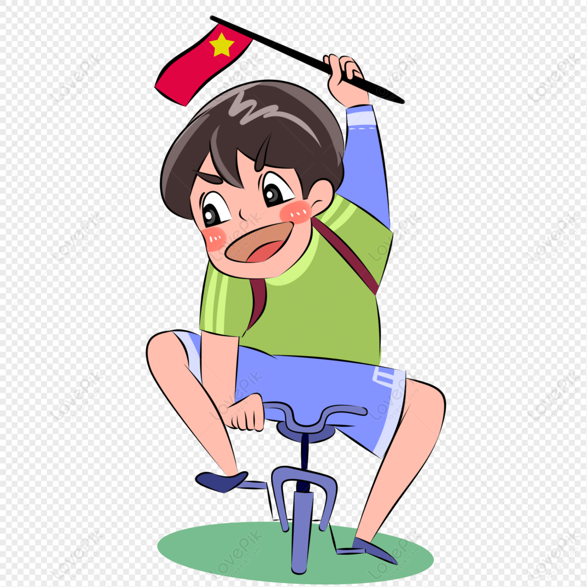 Cartoon Character Holding A Small Bicycle Riding A Bicycle PNG Transparent  Image And Clipart Image For Free Download - Lovepik | 401452567