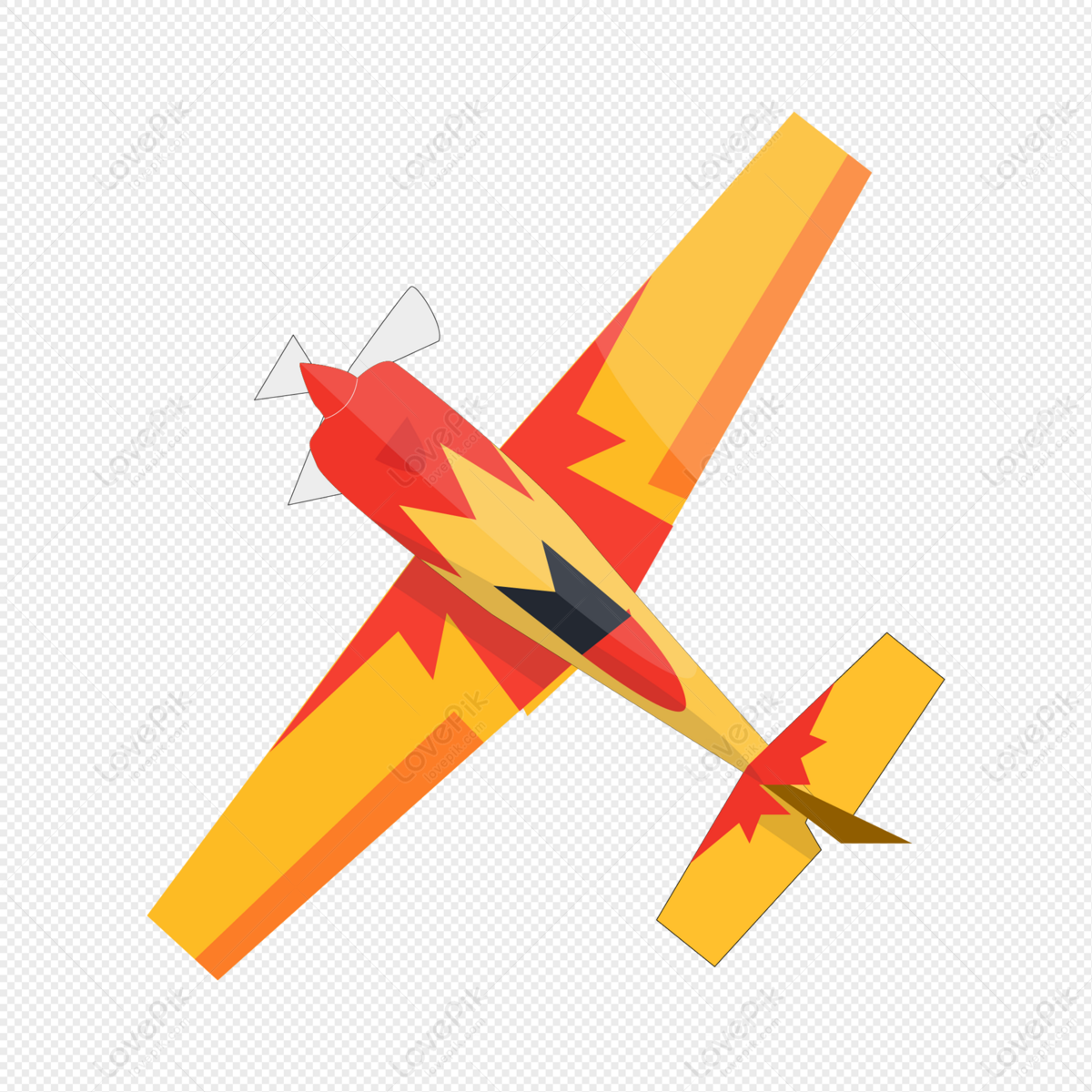 Cartoon Hand Drawn Cute Yellow Red Small Plane PNG White Transparent And  Clipart Image For Free Download - Lovepik | 401430032